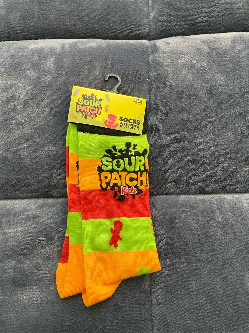 Striped Crew Socks - Green/Orange/Red